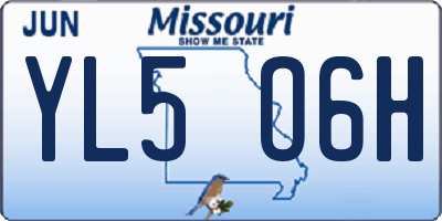 MO license plate YL5O6H