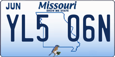 MO license plate YL5O6N