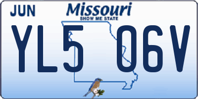 MO license plate YL5O6V