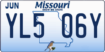 MO license plate YL5O6Y