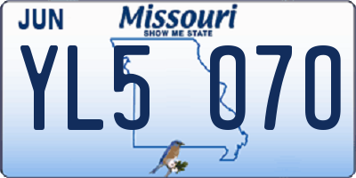 MO license plate YL5O7O