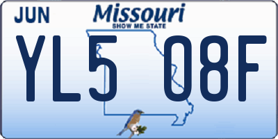 MO license plate YL5O8F