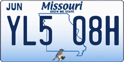 MO license plate YL5O8H
