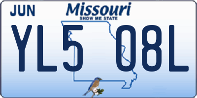 MO license plate YL5O8L