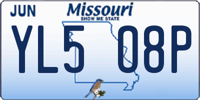 MO license plate YL5O8P