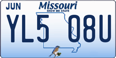 MO license plate YL5O8U