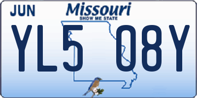 MO license plate YL5O8Y