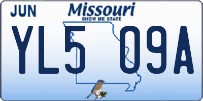 MO license plate YL5O9A