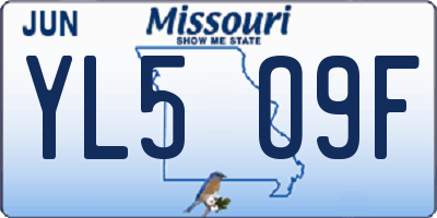 MO license plate YL5O9F