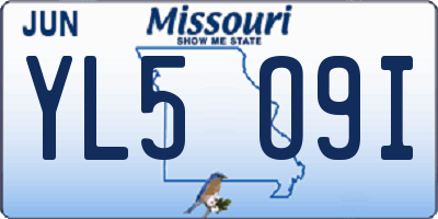 MO license plate YL5O9I