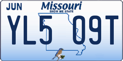 MO license plate YL5O9T