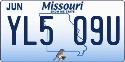 MO license plate YL5O9U