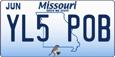 MO license plate YL5P0B