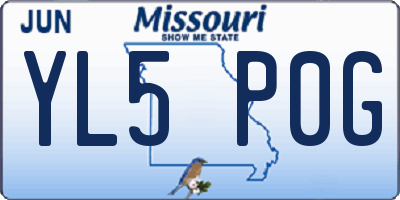 MO license plate YL5P0G