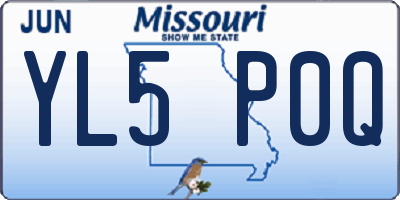 MO license plate YL5P0Q
