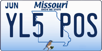 MO license plate YL5P0S