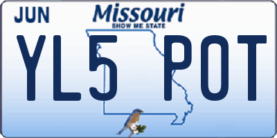MO license plate YL5P0T