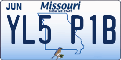MO license plate YL5P1B