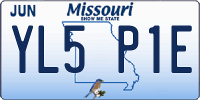 MO license plate YL5P1E