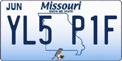 MO license plate YL5P1F