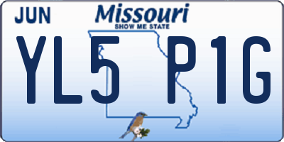 MO license plate YL5P1G