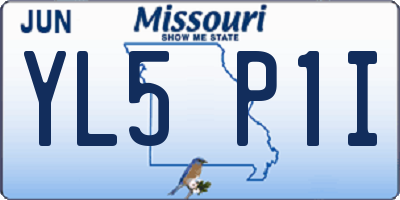 MO license plate YL5P1I