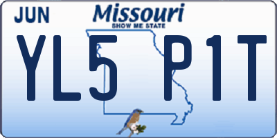 MO license plate YL5P1T