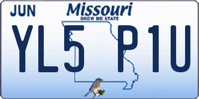 MO license plate YL5P1U