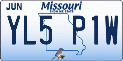 MO license plate YL5P1W