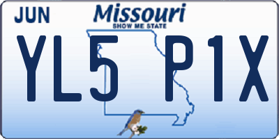 MO license plate YL5P1X