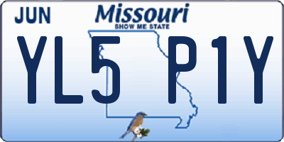 MO license plate YL5P1Y