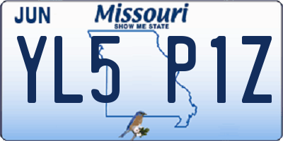 MO license plate YL5P1Z
