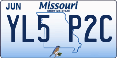 MO license plate YL5P2C