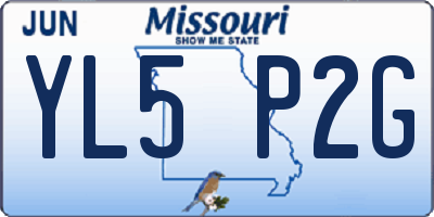 MO license plate YL5P2G