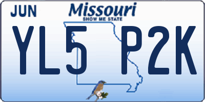 MO license plate YL5P2K
