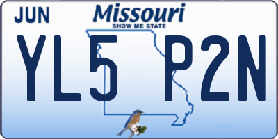 MO license plate YL5P2N