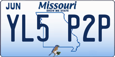 MO license plate YL5P2P