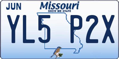 MO license plate YL5P2X