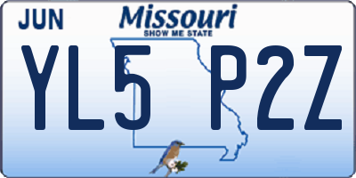 MO license plate YL5P2Z