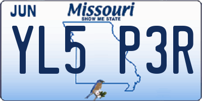 MO license plate YL5P3R