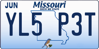 MO license plate YL5P3T
