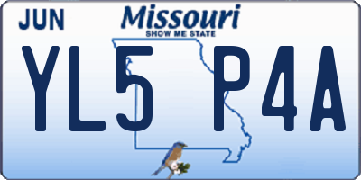 MO license plate YL5P4A