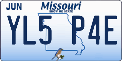 MO license plate YL5P4E