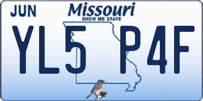 MO license plate YL5P4F