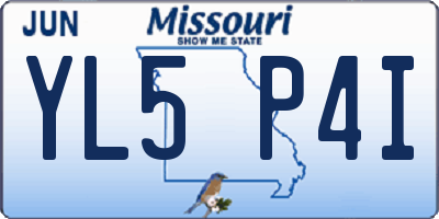 MO license plate YL5P4I