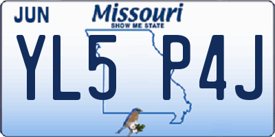 MO license plate YL5P4J
