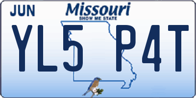MO license plate YL5P4T