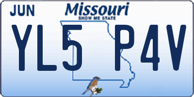 MO license plate YL5P4V