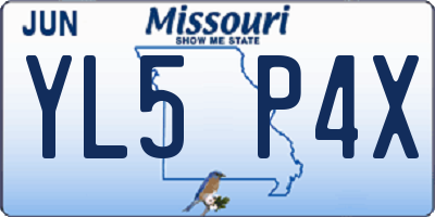 MO license plate YL5P4X