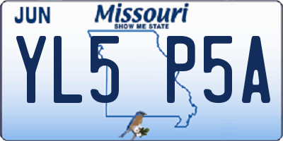 MO license plate YL5P5A